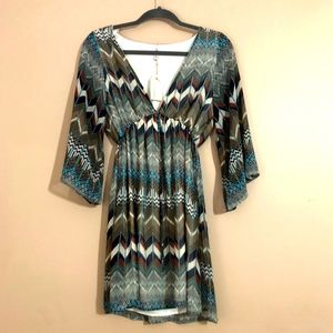 VNeck Bohemian Mini Dress